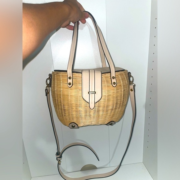 Vintage Handbags - Basket bag✨woven bag straw bag summer purse picnic bag shoulder bag crossbody